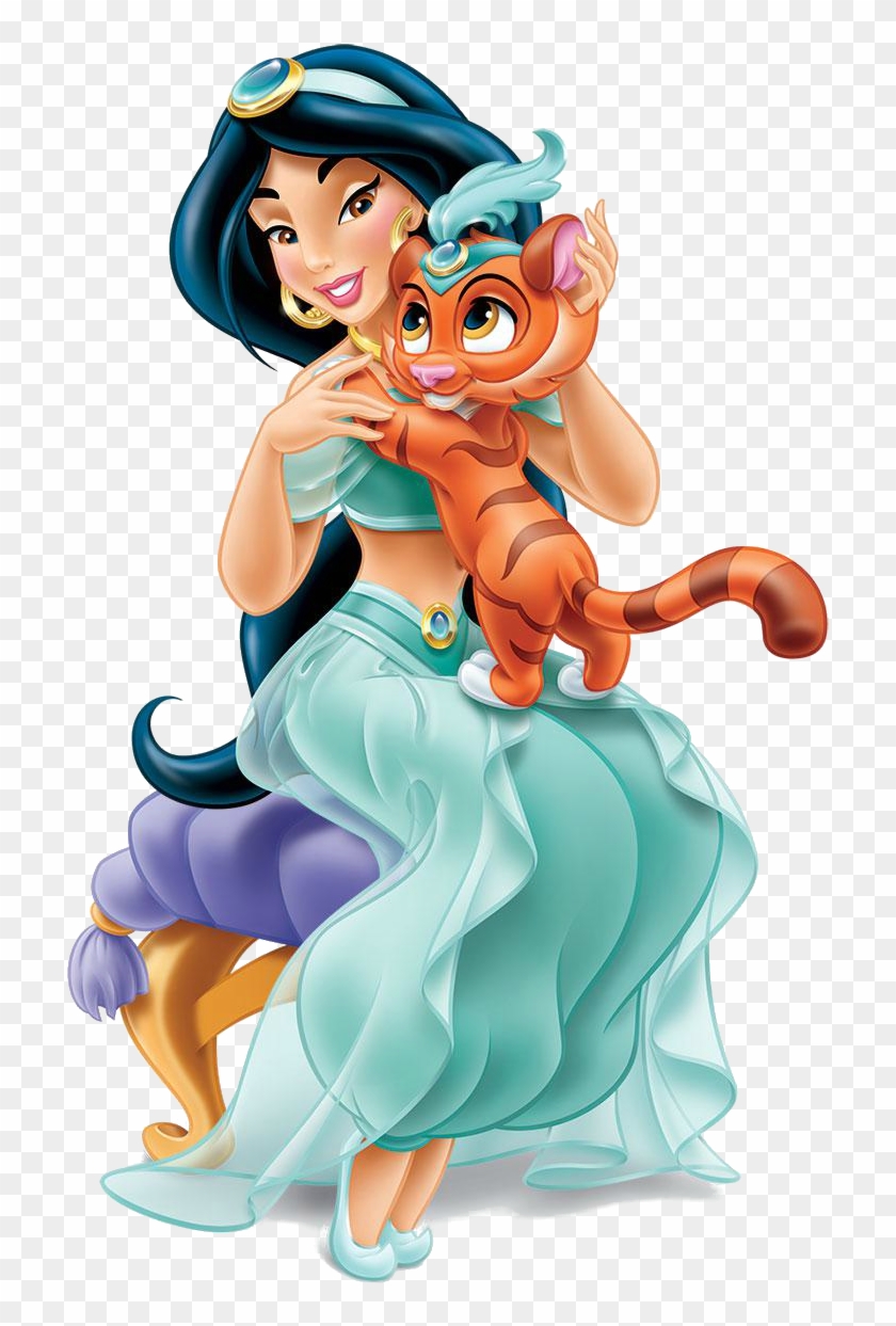 Jasmine And Aladdin Kids With Jasmine Gallery Disney - Disney Princess With Pets Clipart #1544632