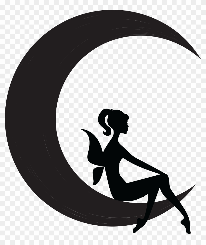 Free Clipart Of A Black And White Silhouetted Female - Black And White Fairy - Png Download