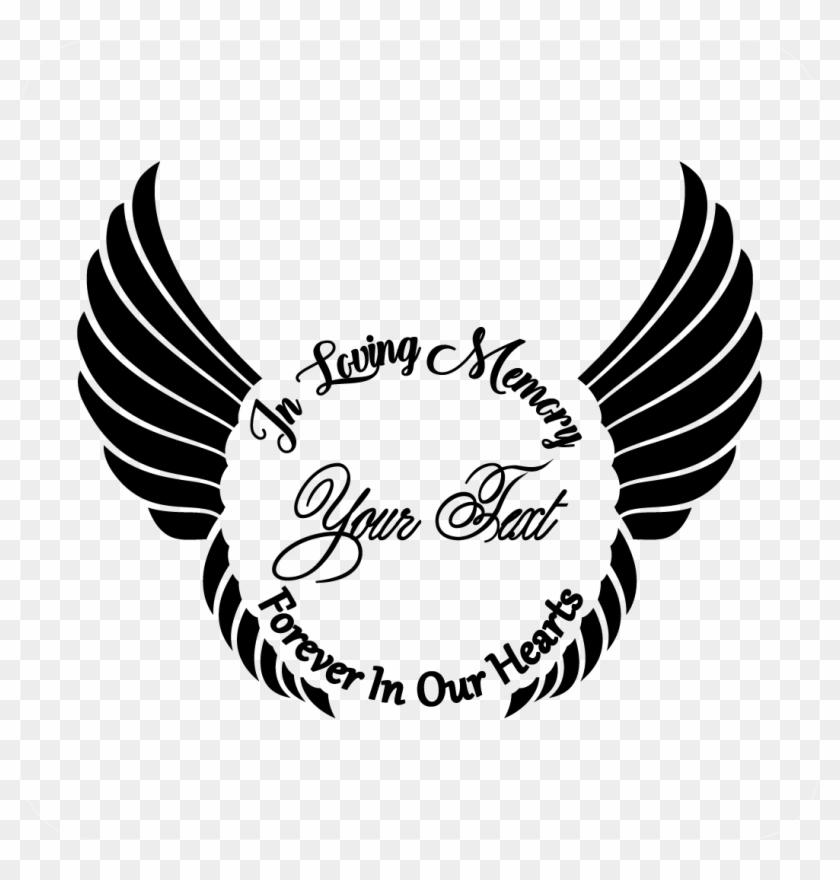 In Loving Memory Decal Style - Greek Wings Vector Clipart #1545406