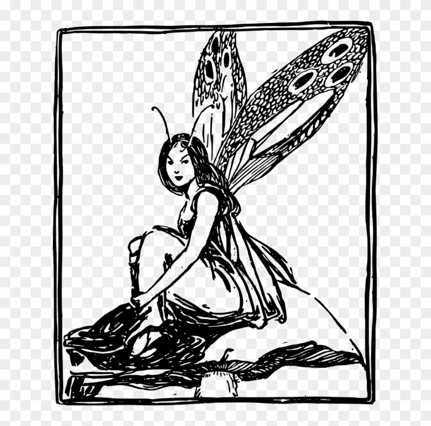 Fairy Butterfly Silhouette Drawing Visual Arts - Clip Art - Png Download