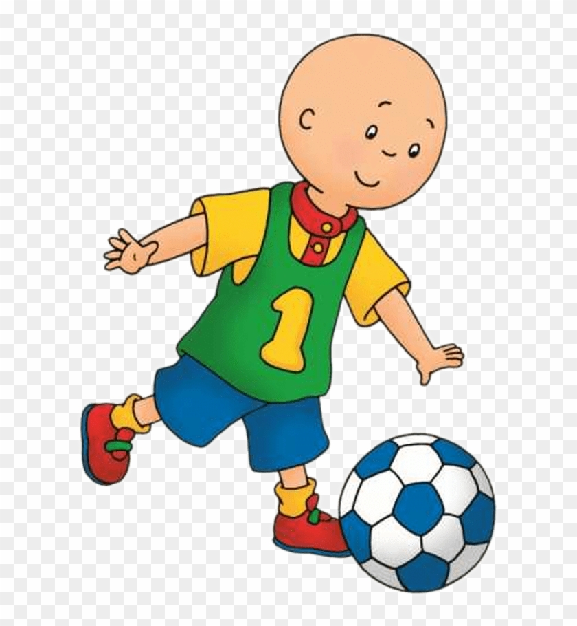 Football Players Pushing Clipart - Caillou Soccer - Png Download