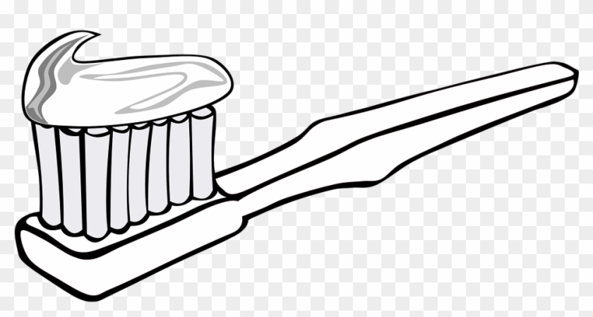 Brush Teeth Clipart Black And White - Tooth Brush Clip Art - Png Download #1546741