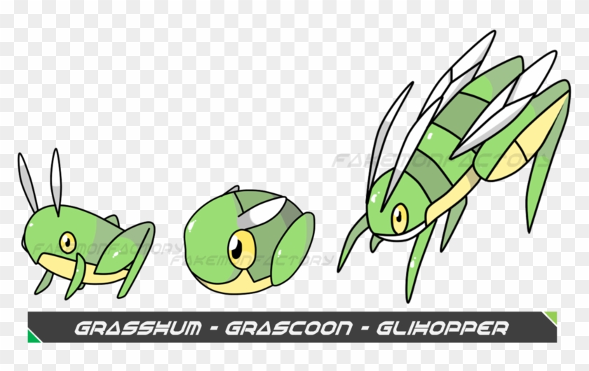Grasshopper Clipart Baby - Fan Made Grass Hopper Pokemon - Png Download #1547707