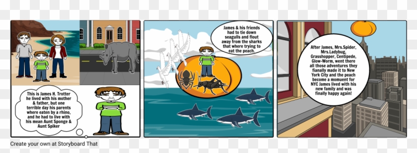 James And The Giant Peach Storyboard By - Cartoon Clipart