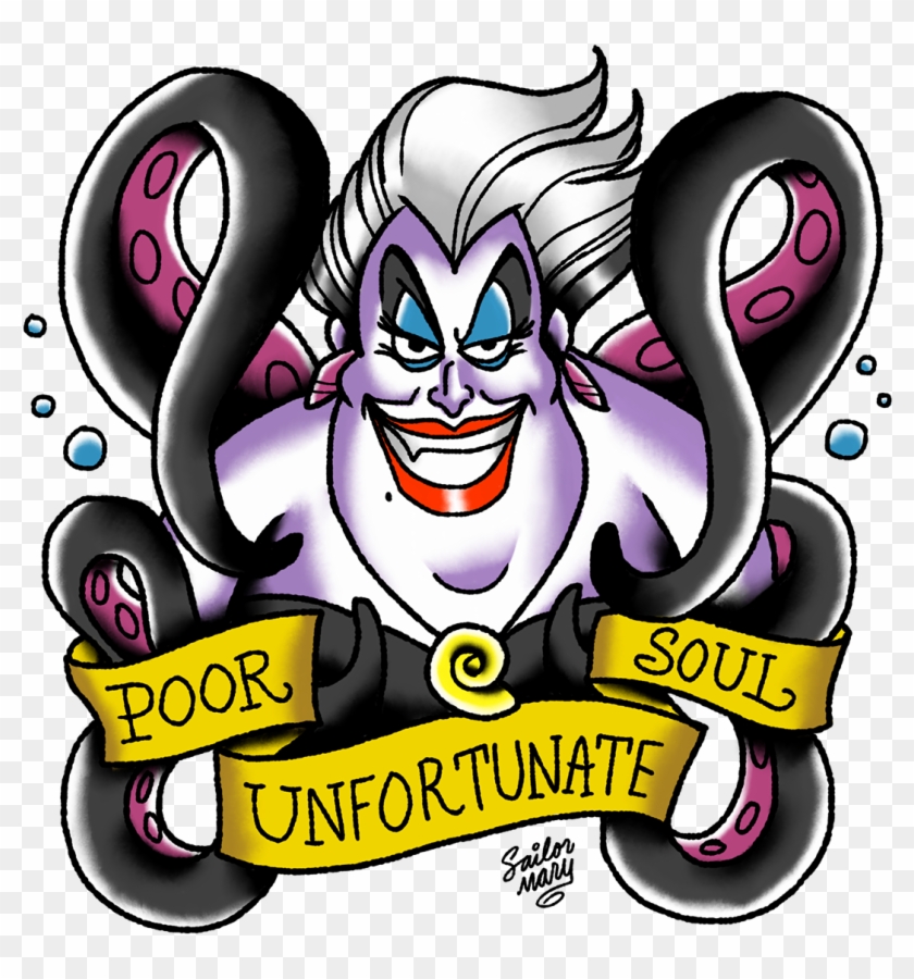 Maleficent Tattoo Cattivi Disney Villain The Walt Disney - Poor Unfortunate Souls Tattoo Clipart #1549032