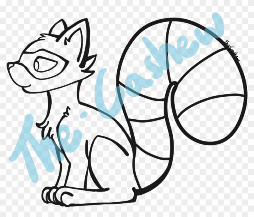 Raccoon Line Art P2u By The Cashew - Cartoon Clipart