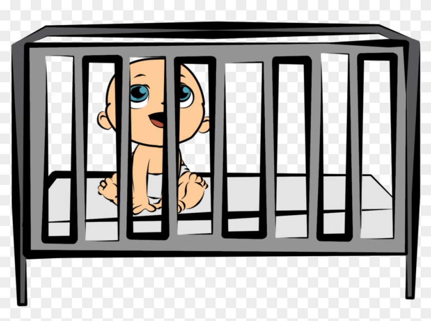 Baby Clipart Crib - Baby In Crib Clipart - Png Download