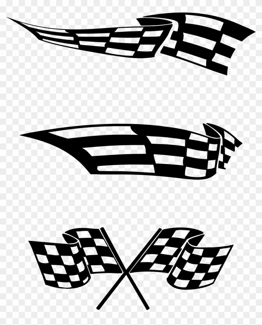 Checkered Flag Banner Svg Clipart