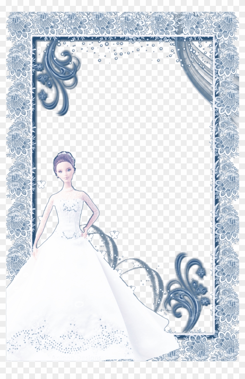 Mq Blue Barbie Frame Frames Border Borders Glitter - Illustration Clipart #1553426