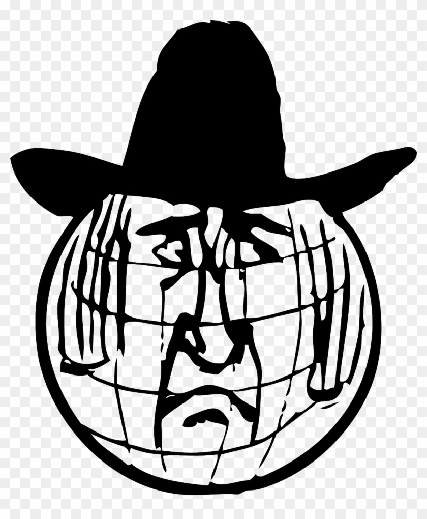 Face,sad,cowboy,frown - Earth With Sad Face Black And White Clipart #1554109
