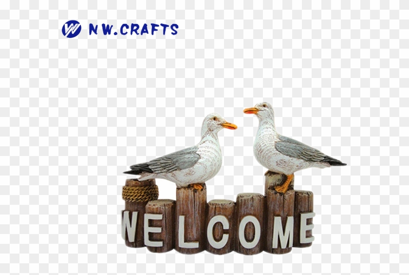 Polyresin Outdoor Lifelike Seagulls Porthole Welcome - Great Black-backed Gull Clipart