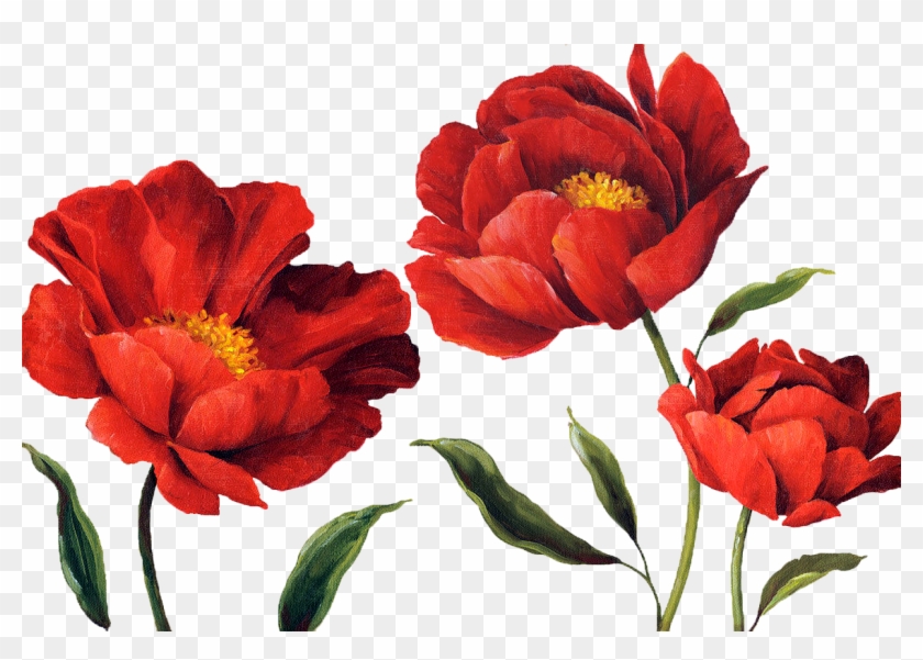 1166 X 780 13 - Watercolour Red Flowers Png Clipart