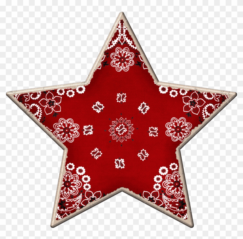 Red Bandana Star - Cowboy Clipart