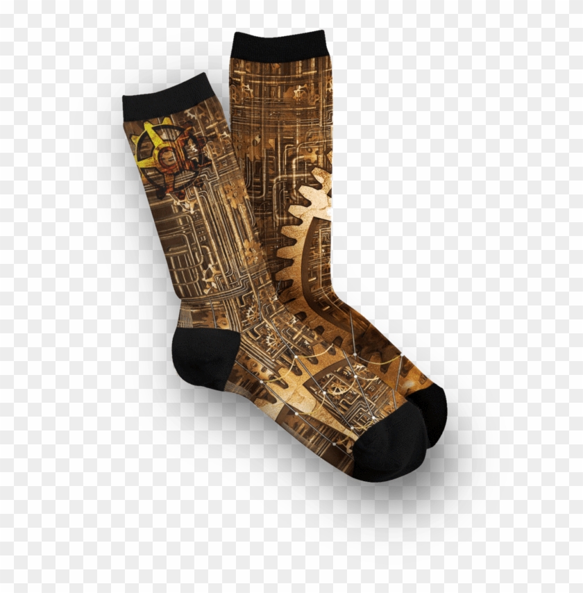 Steampunk Gears Socks - Sock Clipart #1556307