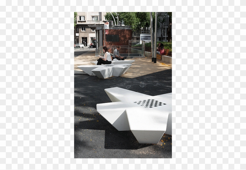 Elemento De Paisaje Flor De Hormigón Blanco Con Ajedrez - Floor Clipart