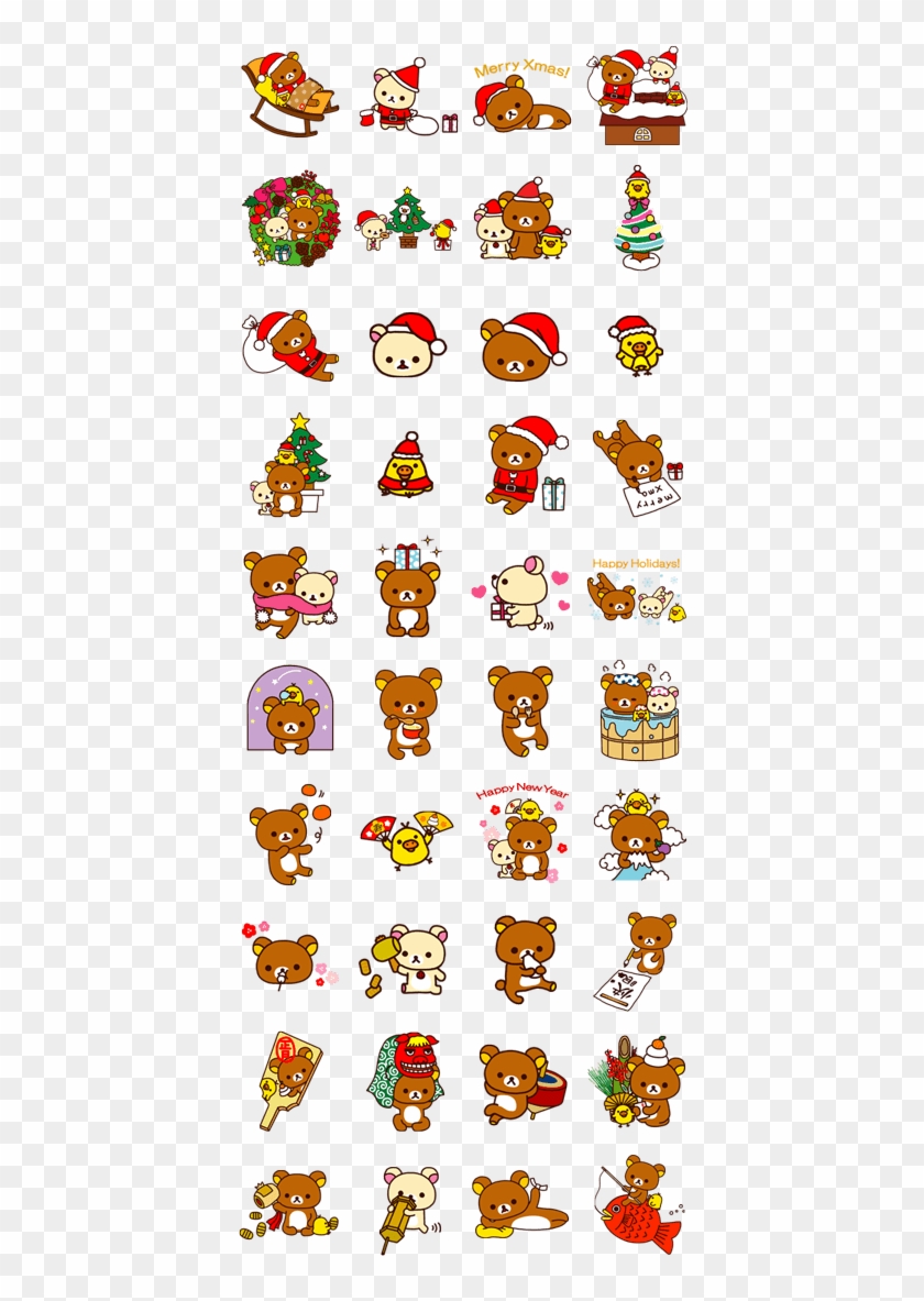 Rilakkuma Xmas & Holiday Line Sticker - Anime Printable Stickers Clipart