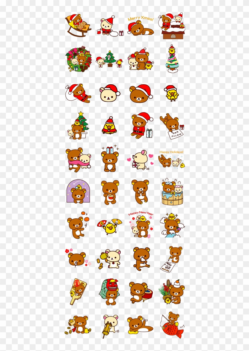 Rilakkuma Xmas & Holiday Line Sticker - Anime Printable Stickers Clipart #1557330