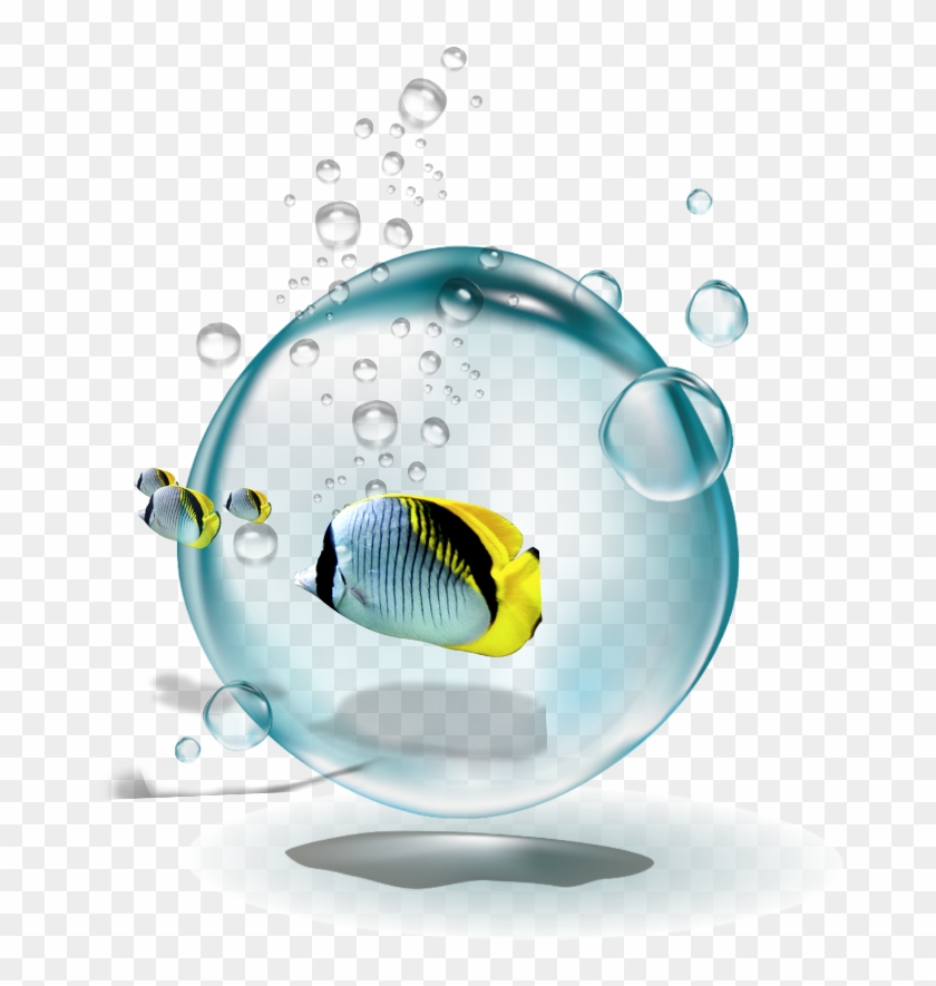 #ftestickers #water #bubbles #fish #yellow - Circle Clipart