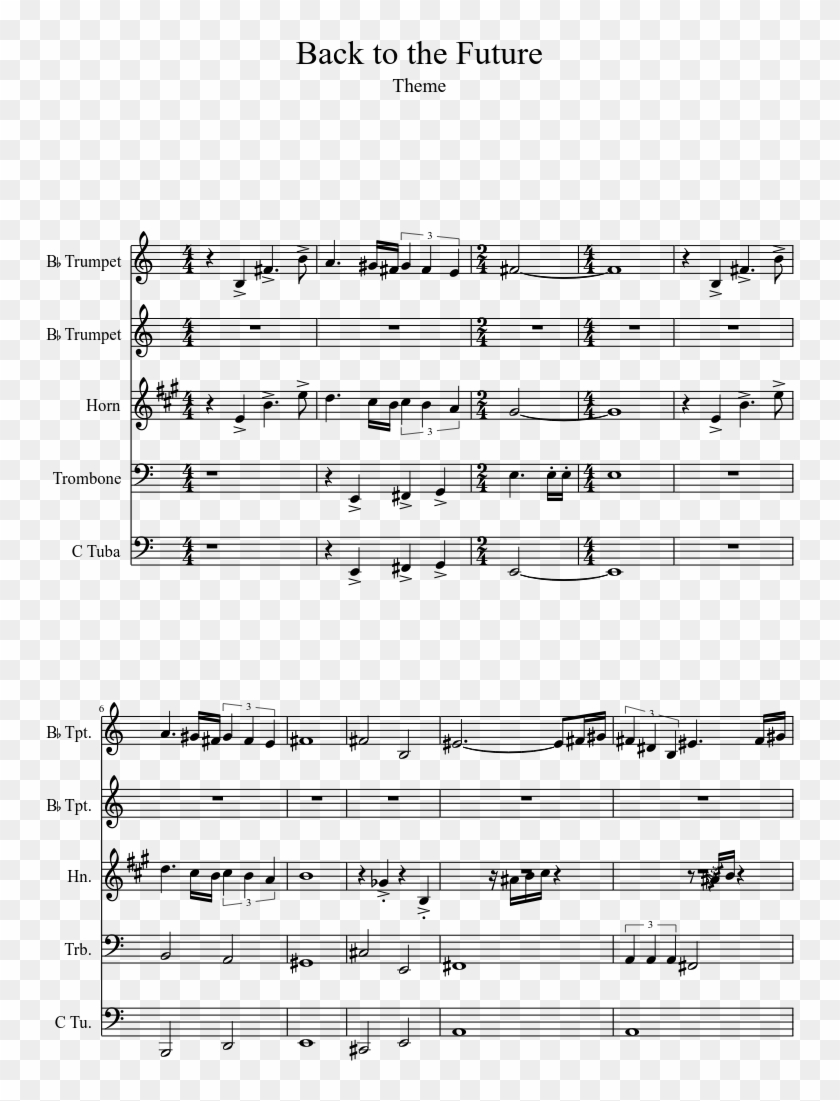Back To The Future Sheet Music 1 Of 10 Pages - Sheet Music Clipart