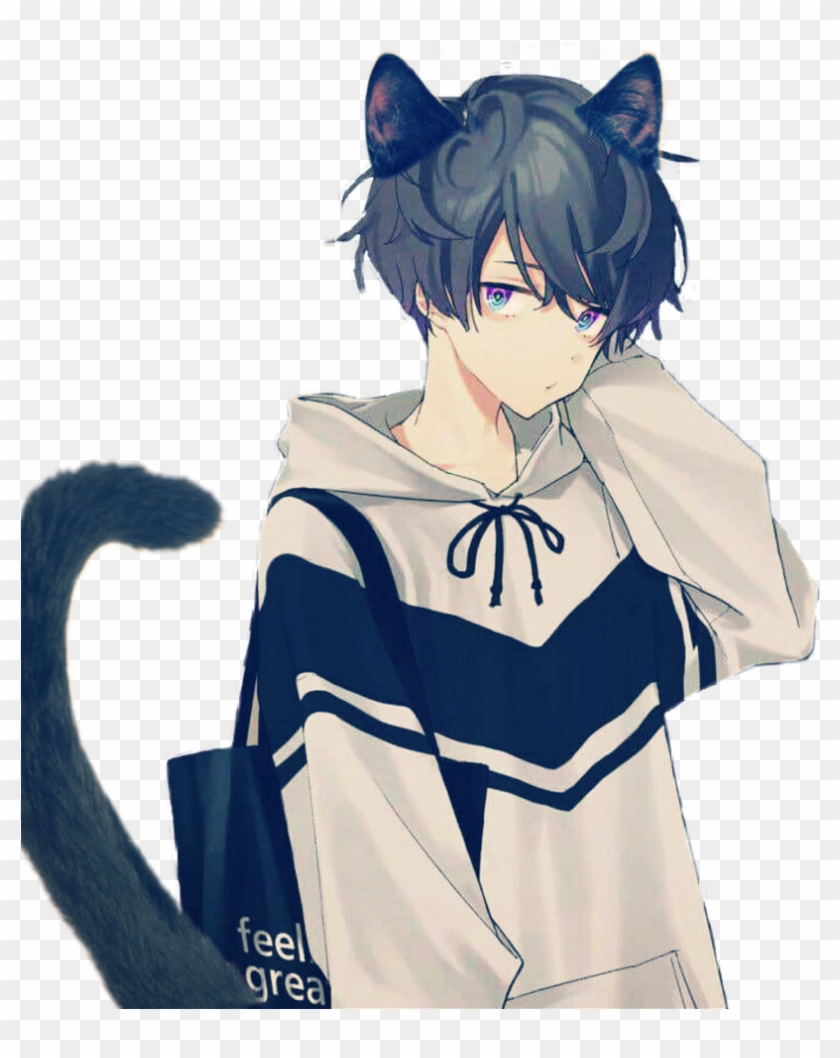 Neko Sticker - Cute Neko Anime Boy Clipart