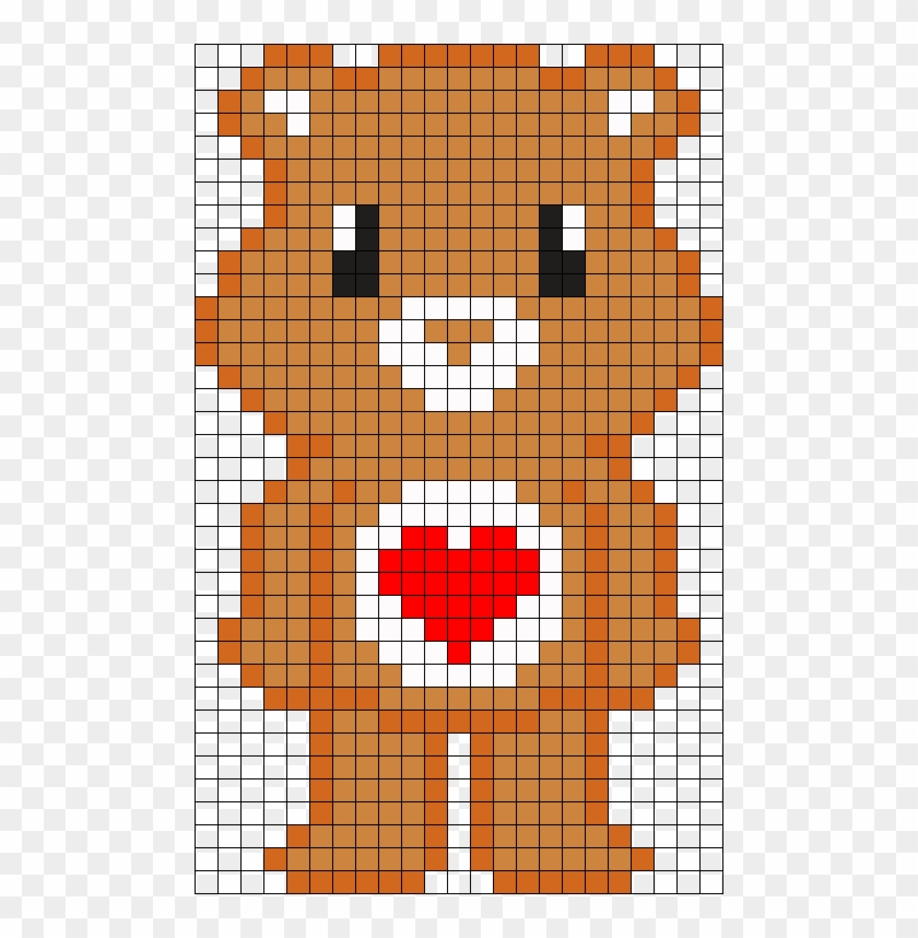 8 Bit Care Bear Tender Heart Perler Bead Pattern / - Central City Brewing Co Ltd Clipart #1558094