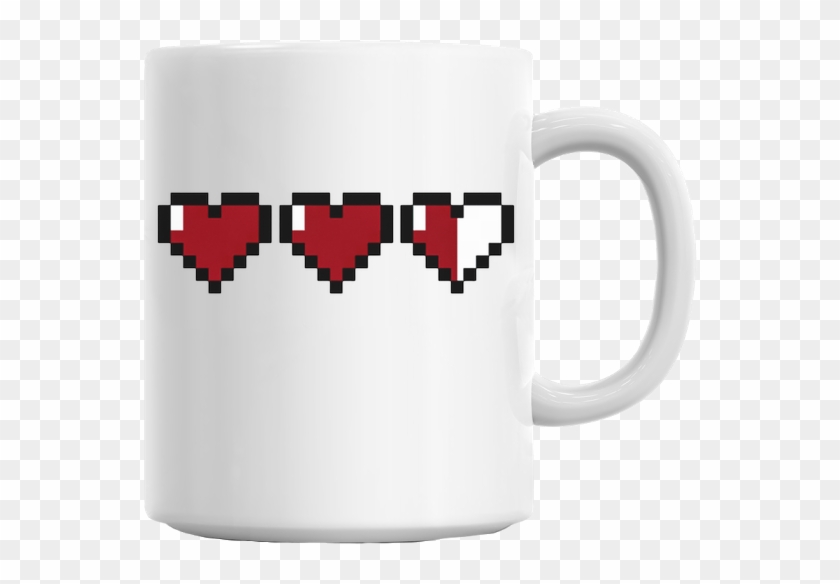 8-bit Hearts Mug - Zelda 8 Bit Heart Clipart