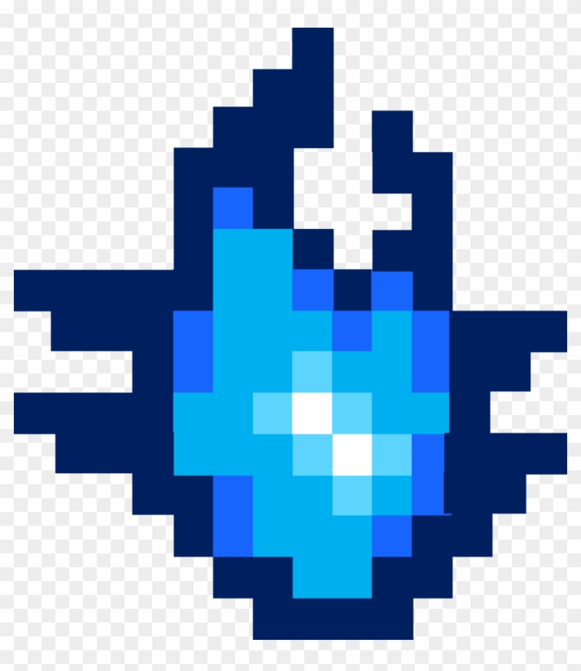 Transparent Flame 8 Bit - Blue Flame Pixel Art Clipart