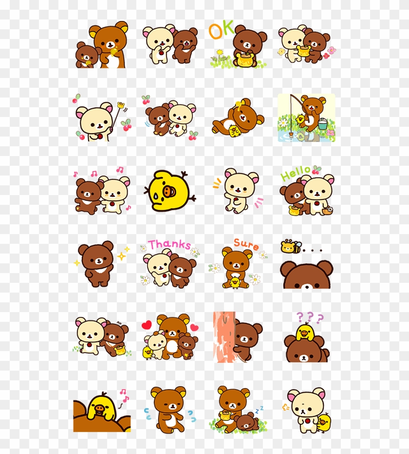 Sticker6044 Rilakkuma Korilakkuma With A New Friend - Line Cute Rilakkuma Sticker Clipart #1558578