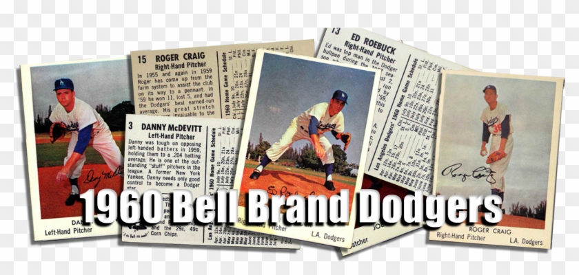 1960 Bell Brand Dodgers Baseball Cards - Flyer Clipart