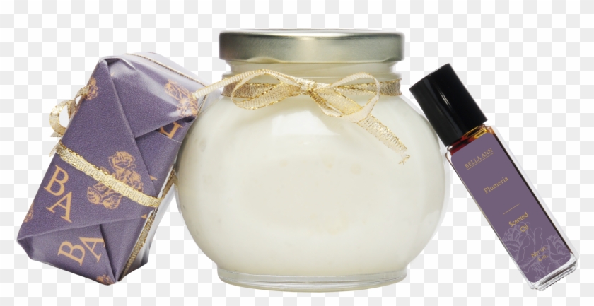 Scented Soap, Body Oil And Body Parfait With Plumeria - Perfume Clipart #1559913