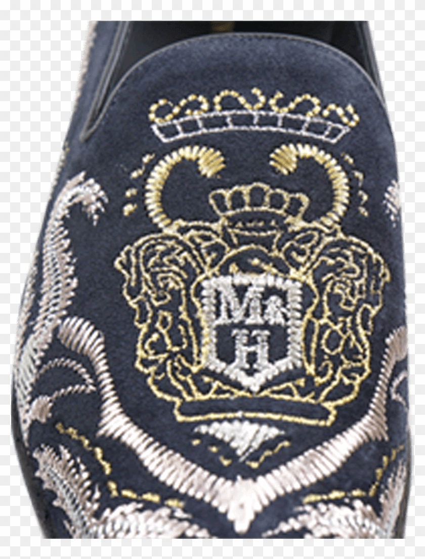 Loafers Prince 2 Suede Navy Embrodery Metalic Ls - Sock Clipart