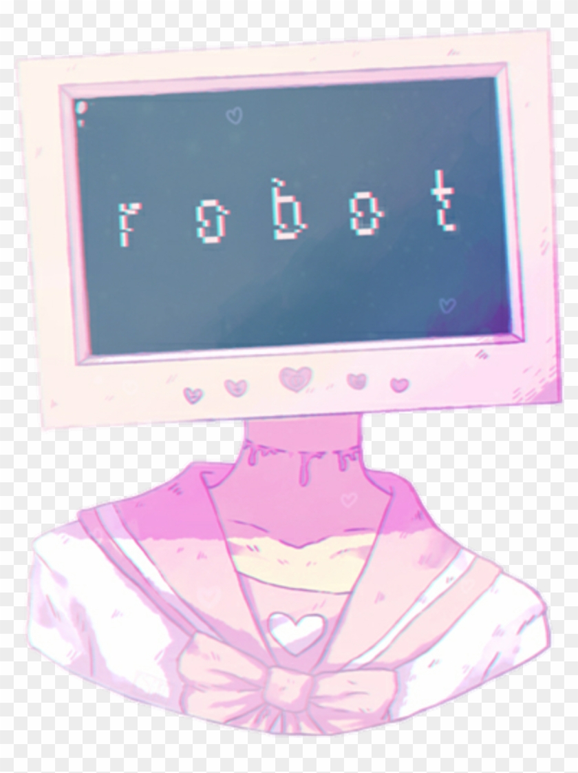 Anime Pastel Robot Aesthetic Vaporwave - Tv Head Pastel Clipart (#1560366)  - PikPng