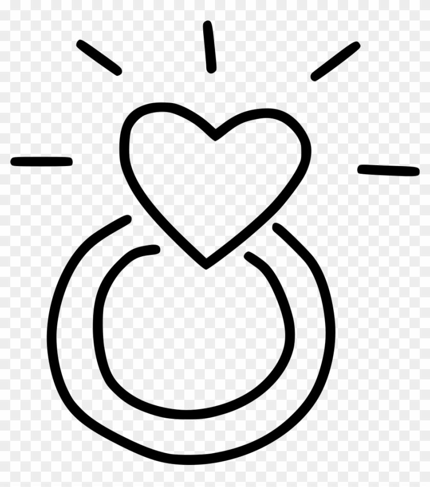 Engagement Ring Heart Marriage Propose Comments - Love Icon Doodle Png Clipart #1560572