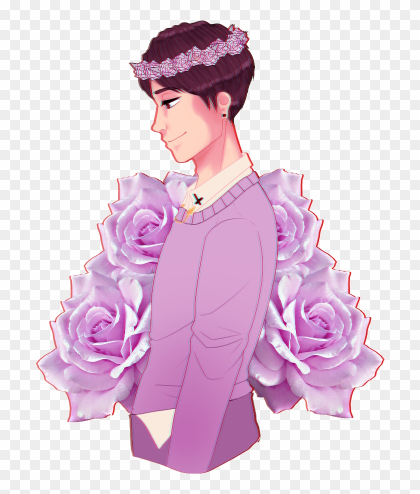 Dan With A Flower Crown>>> 10/10 - Dan Howell Pastel Png Clipart