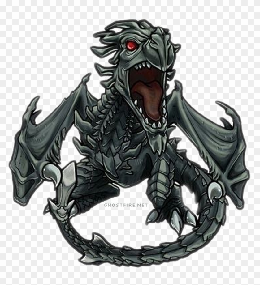 Chibi Alduin - Skyrim Dragons Chibi Clipart
