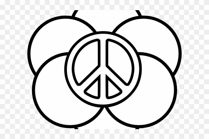 Peace Sign Clipart Coloring Book - Coloring Pages Soccer Logos - Png Download