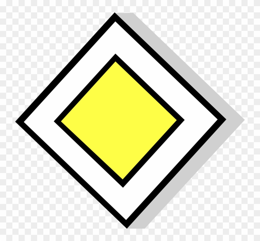 Vector Illustration Of European Union Eu Traffic Highway - European Priority Road Sign Clipart