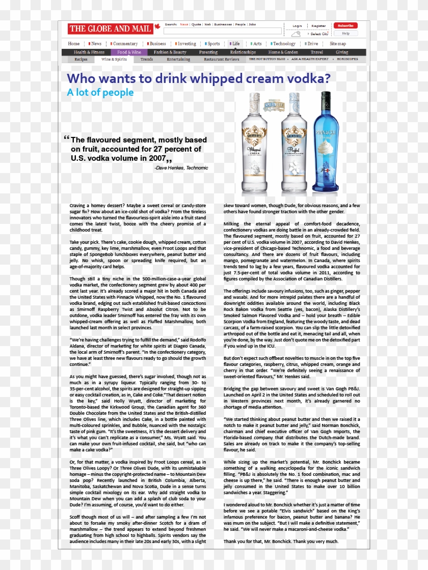 Whipped Cream Vodka - Smirnoff Whipped Cream Vodka Clipart #1562831