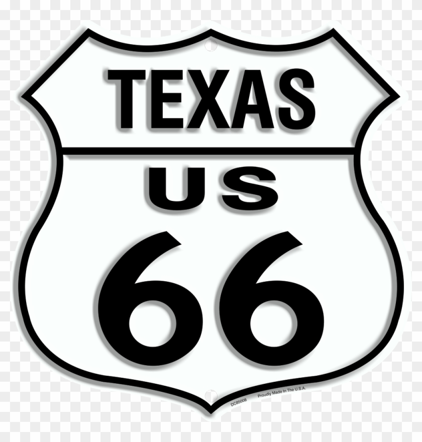 Us Route 66 Texas 12 X 12" Shield Metal Tin Embossed - Texas Route 66 Sign Clipart