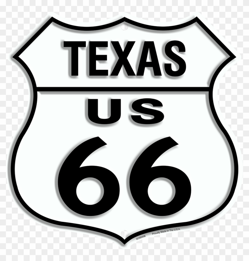 Us Route 66 Texas 12 X 12" Shield Metal Tin Embossed - Texas Route 66 Sign Clipart #1563309