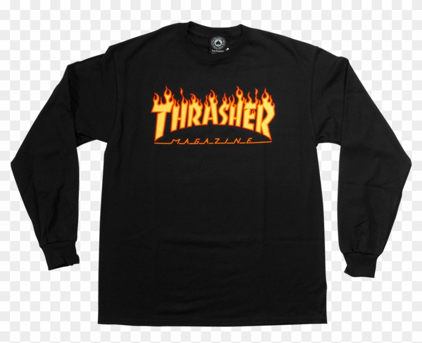 Thrasher Flame Black T Clipart #1563441