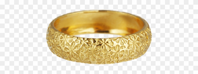 Cathy Waterman Gold Textured Flower Band - Bangle Clipart #1564013