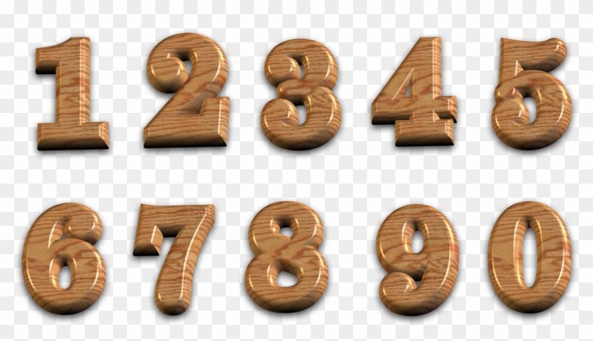 Image Black And White D Polished Wooden With Backgr - Numbers Transparent Background Clipart