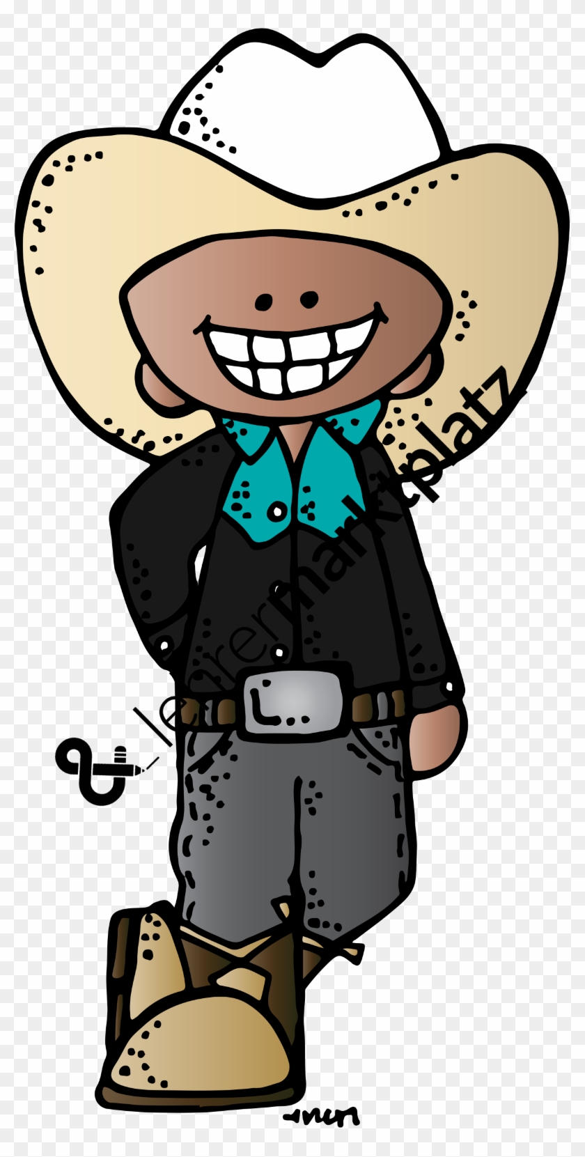 Graphic Freeuse Clip Art Cowboys Und Cowgirls Farbig - Cowboy Clip Art Melonheadz - Png Download