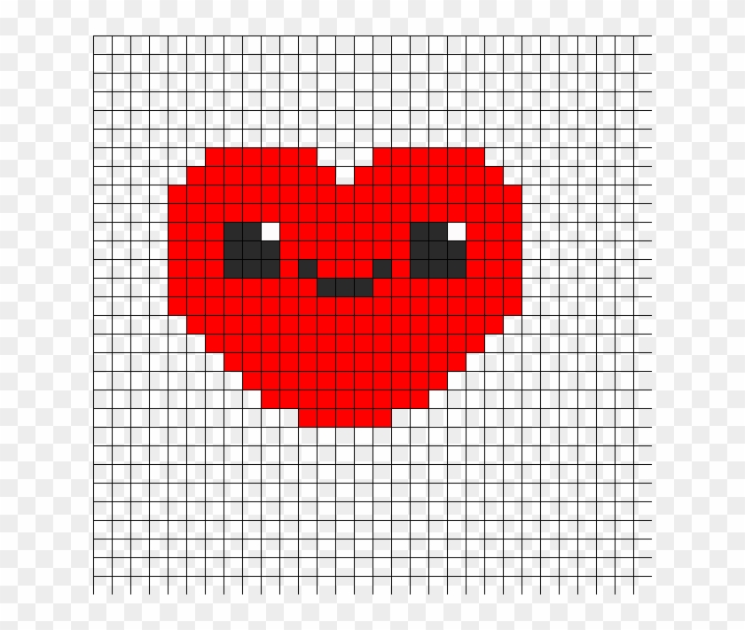Cute Kawaii Heart Perler Bead Pattern / Bead Sprite - Cute Pixel Art Grid Clipart #1565273