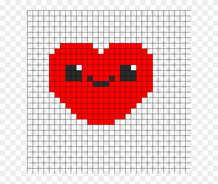 Cute Kawaii Heart Perler Bead Pattern / Bead Sprite - Cute Pixel Art Grid Clipart