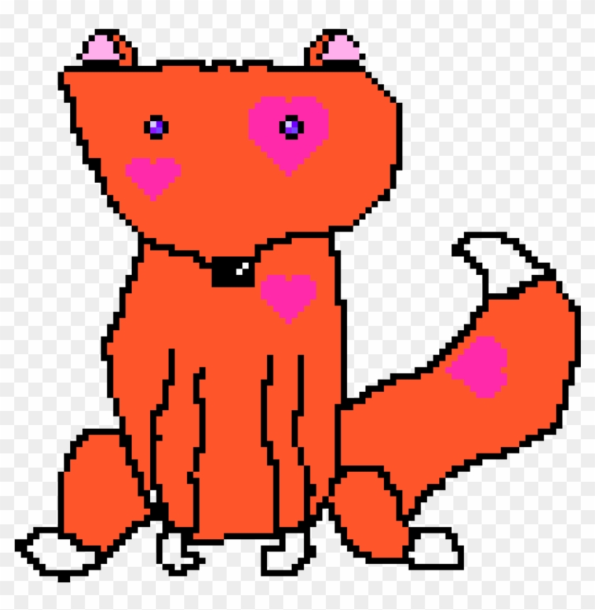 Kawaii Heart Fox - Pixel Kawaii Fox Clipart
