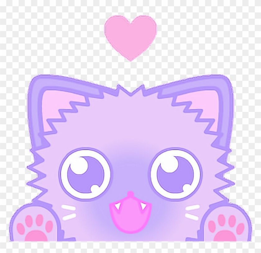 #cat #heart #kawaii #ftestickers #tumblr - Purple Kawaii Tumblr Png Clipart #1565785