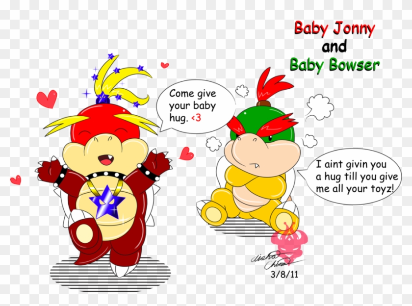 Nintendo Villains Images Baby Jonny And Baby Bowser - Baby Bowser And Bowser Clipart #1565888