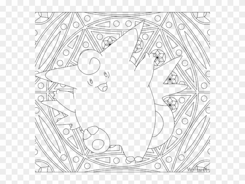 Adult Pokemon Coloring Page Clefable - Pokemon Adult Coloring Sheet Clipart #1566165